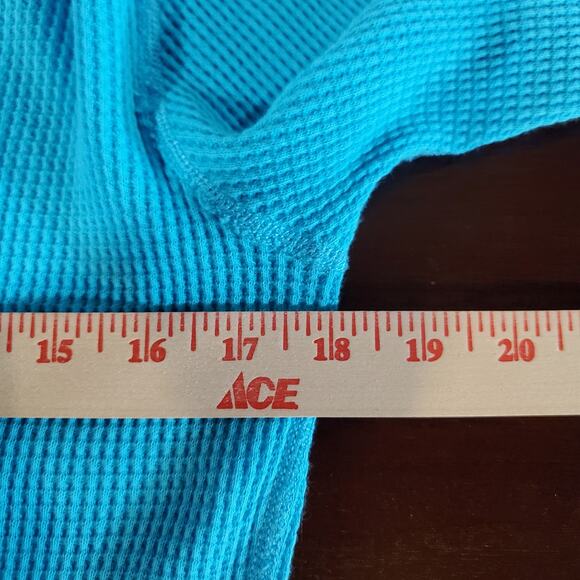 Polo Ralph Lauren Waffle Knit Thermal Boatneck Pullover Womens Size L Turquoise - Picture 8 of 9